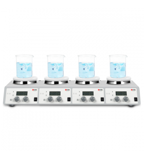 DLAB MS-H340-S4 SET 4 Bölmeli Isıtıcılı Manyetik Karıştırıcı SET 200... 1.500 rpm / 25... 340 °C / 4 x 10 L
